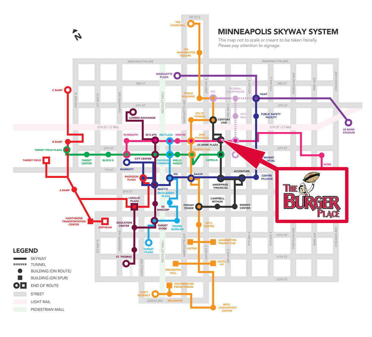 St. Paul MN, Skyway Map